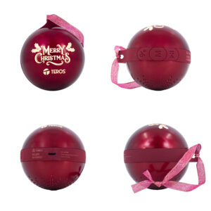 Parlante Inalámbrico Merry Christmas TEROS TE-6018R, Bluetooth 5.3, Tipo USB-C, Color Rojo
