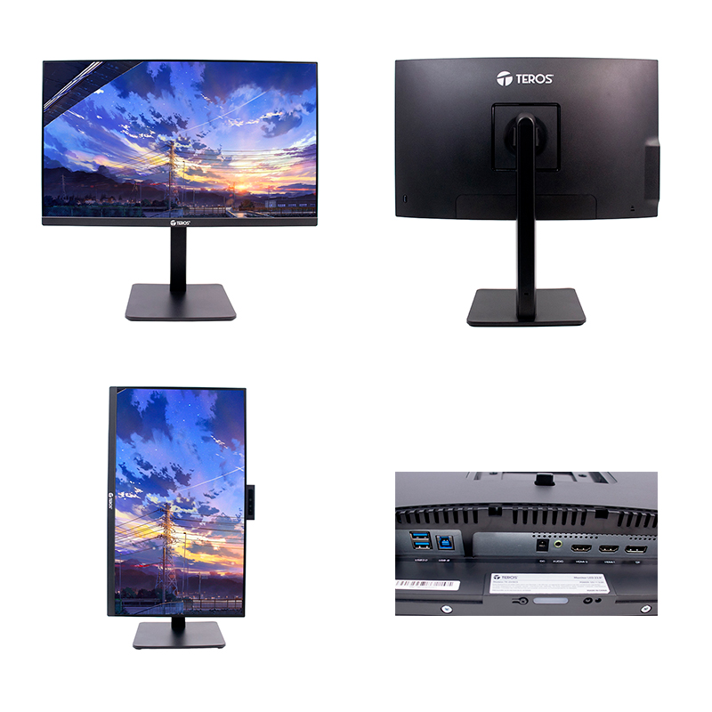 Monitor corp. TEROS TE-2416CS 23.8" QHD IPS 100Hz 1ms HDMI DP PARLANTES AUDIO OUT CÁMARA