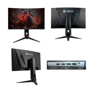 Monitor curvo gaming TEROS TE-2767G 27" QHD VA 180Hz 1ms HDMI DP AUDIO OUT negro