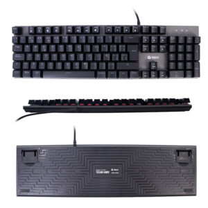Teclado gamer TEROS TE-4074G, RGB, USB 2.0, negro