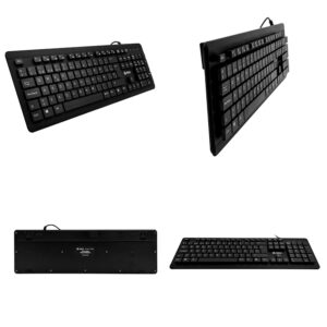Teclado lavable TEROS TE-4065N, IPX7, USB, negro