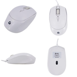 Mouse óptico TEROS TE-1225S, 800-1200-1600 DPI, USB, 4 botones, color blanco